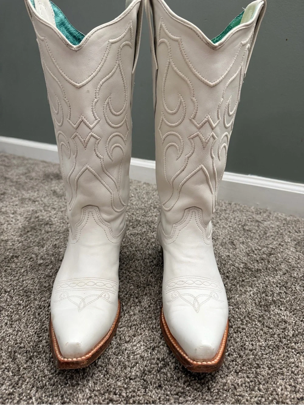 CORRAL WOMEN'S MATCHING STITCH PATTERN & INLAY TALL WESTERN BOOTS - SNIP TOE